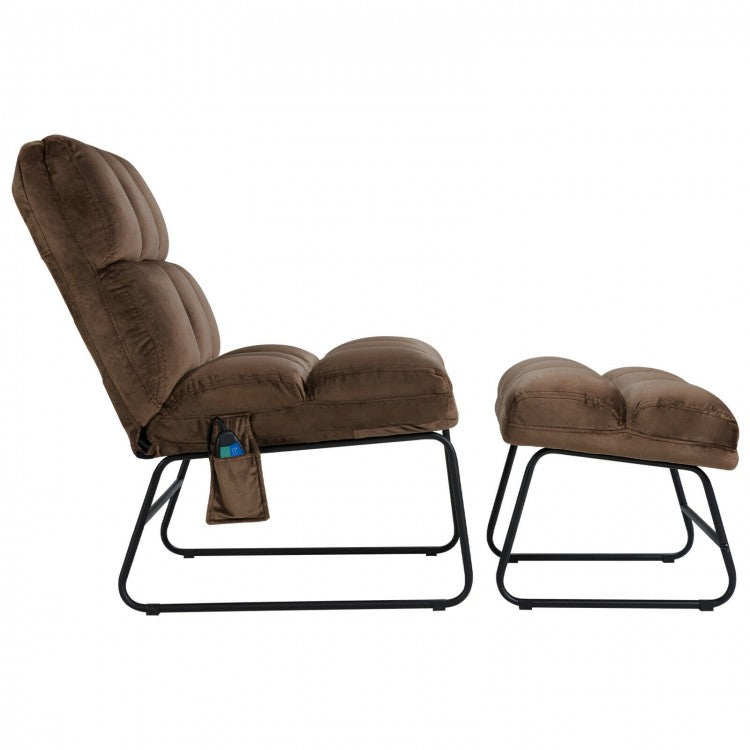 PlushVelvet Relax Chair - Brown