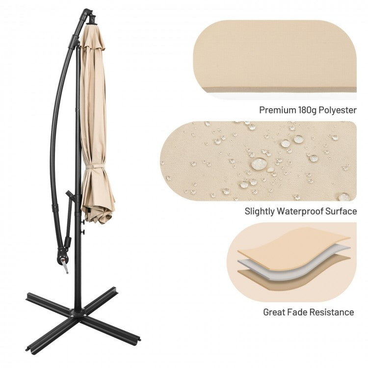 Beige Haven 10' Tilting Patio Umbrella