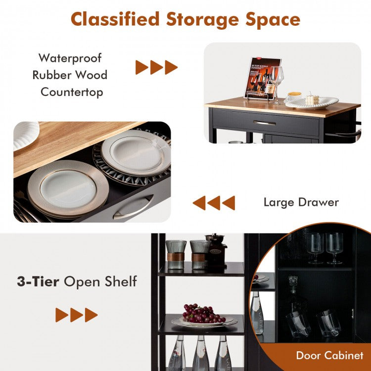 Kitchen Storage Cart - Brown