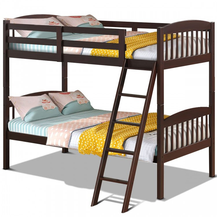 Hardwood Twin Bunk Bed - Brown