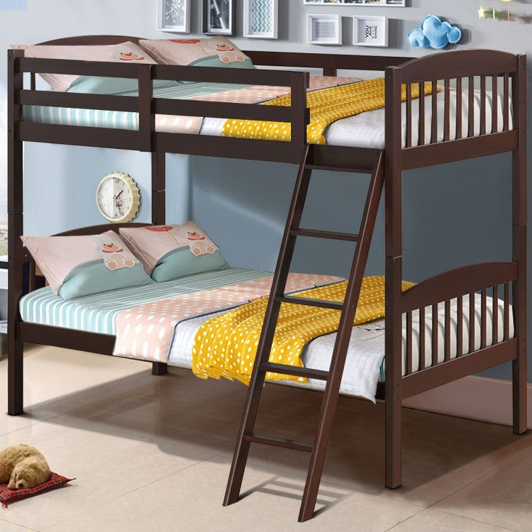 Hardwood Twin Bunk Bed - Brown