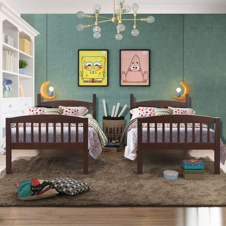 Hardwood Twin Bunk Bed - Brown