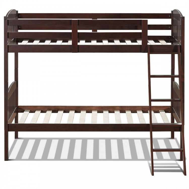 Hardwood Twin Bunk Bed - Brown