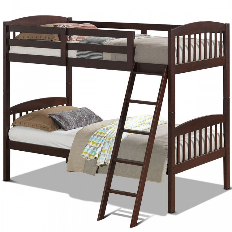 Hardwood Twin Bunk Bed - Brown