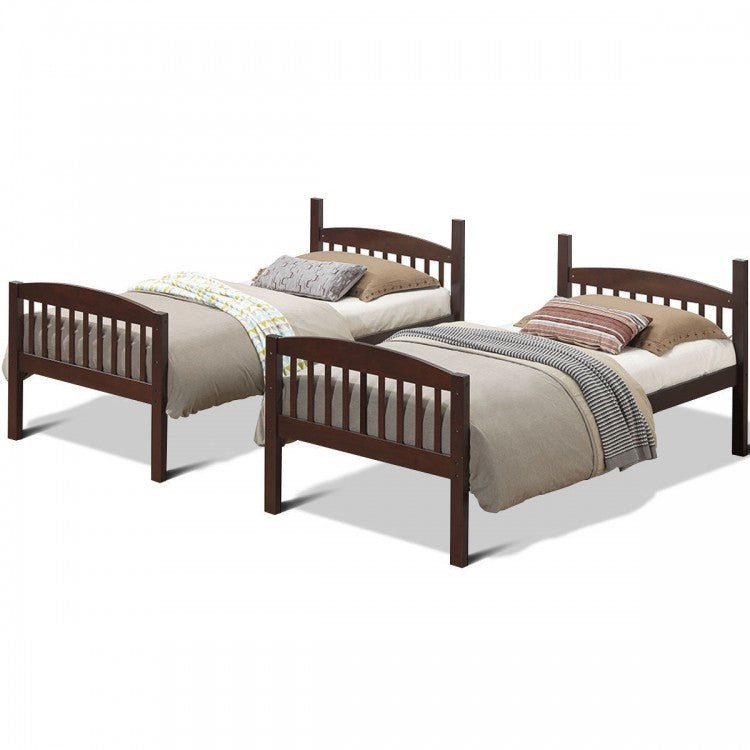 Hardwood Twin Bunk Bed - Brown