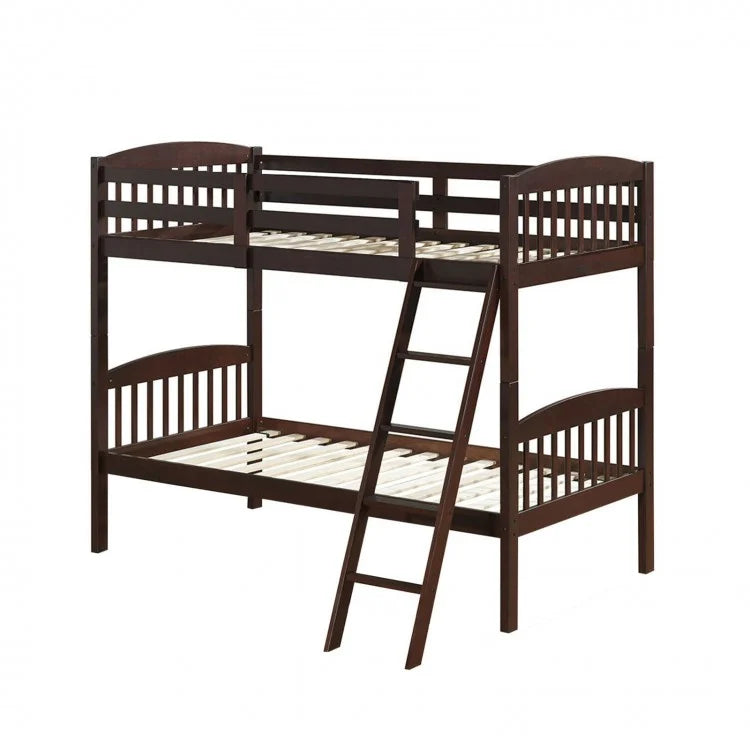Hardwood Twin Bunk Bed - Brown