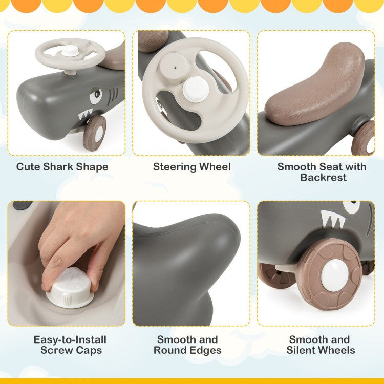 Multi-Function Rocking Horse & Sliding Car - Dark Gray