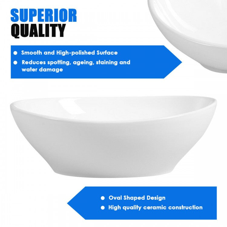 Sleek Oval Ceramic Bathroom Sink