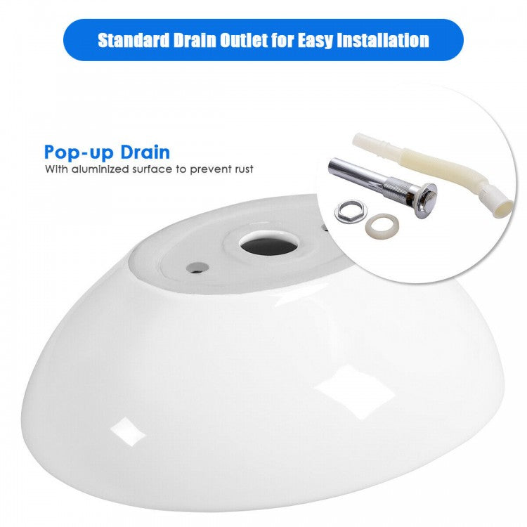 Sleek Oval Ceramic Bathroom Sink