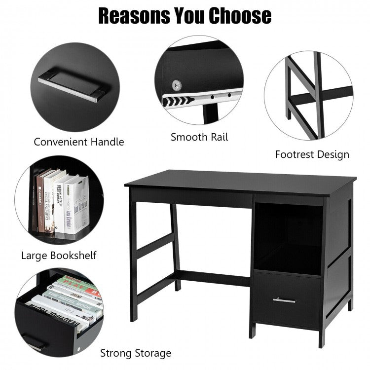 Minimalist Workstation Desk - Black