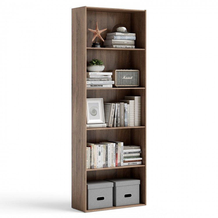 Multi-Use 5-Shelf Wood Storage Unit - Walnut