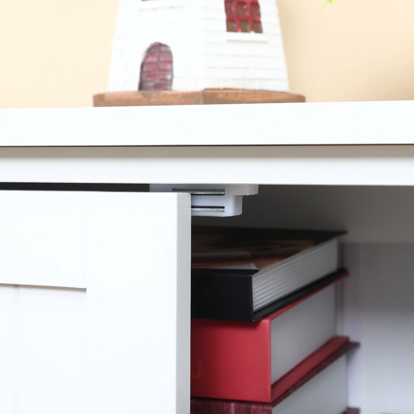 Multi-Storey Pantry Cabinet with Adjustable Shelves - White