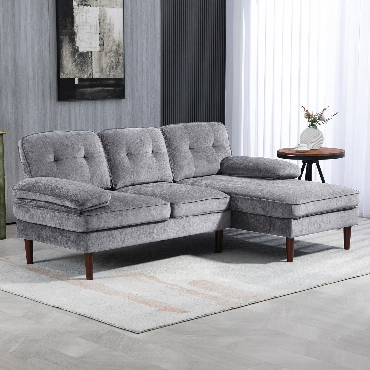 Right Chaise Couch - Grey