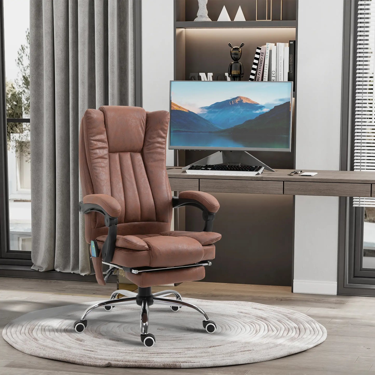 High Back PU Leather Executive Chair - Coffee