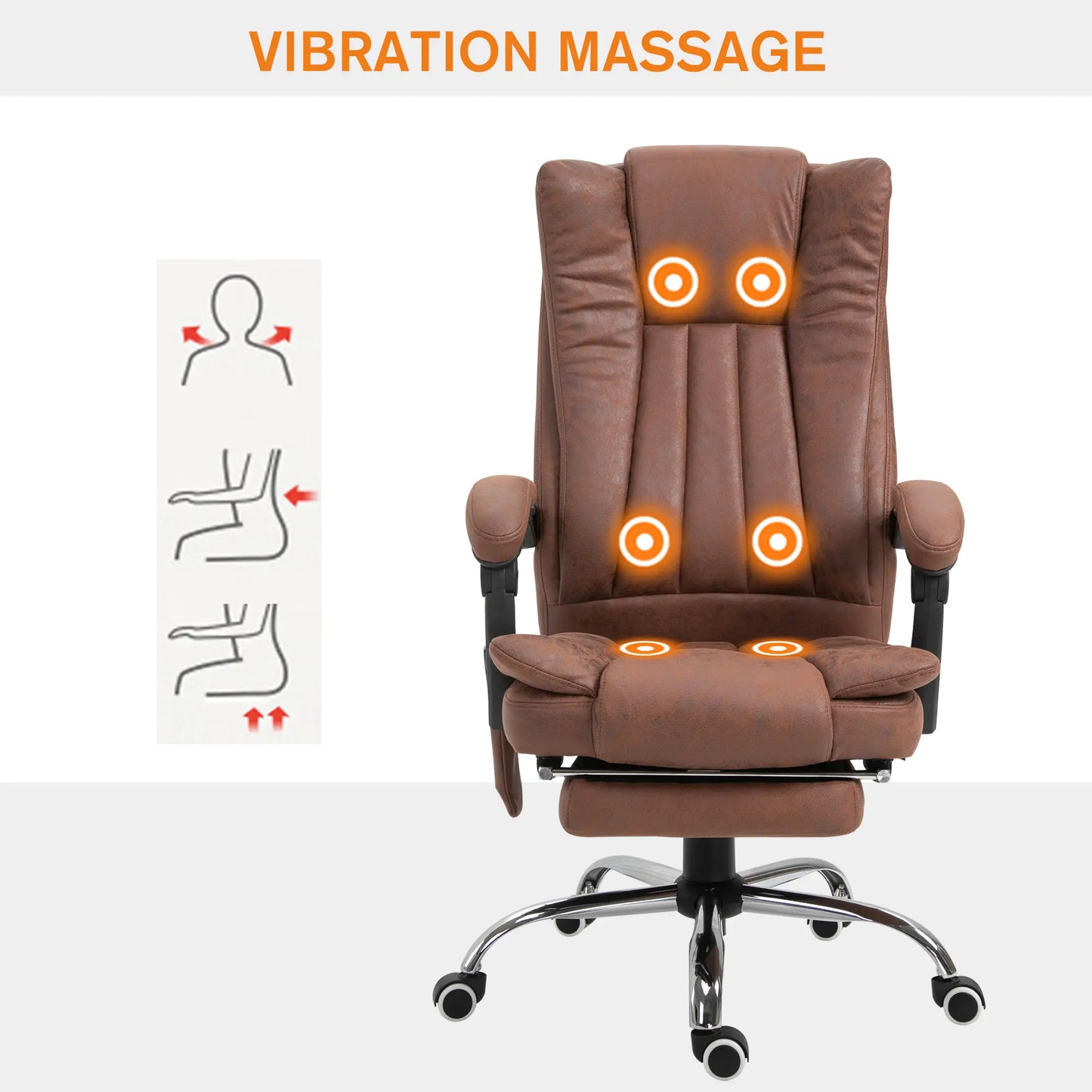 High Back PU Leather Executive Chair - Coffee