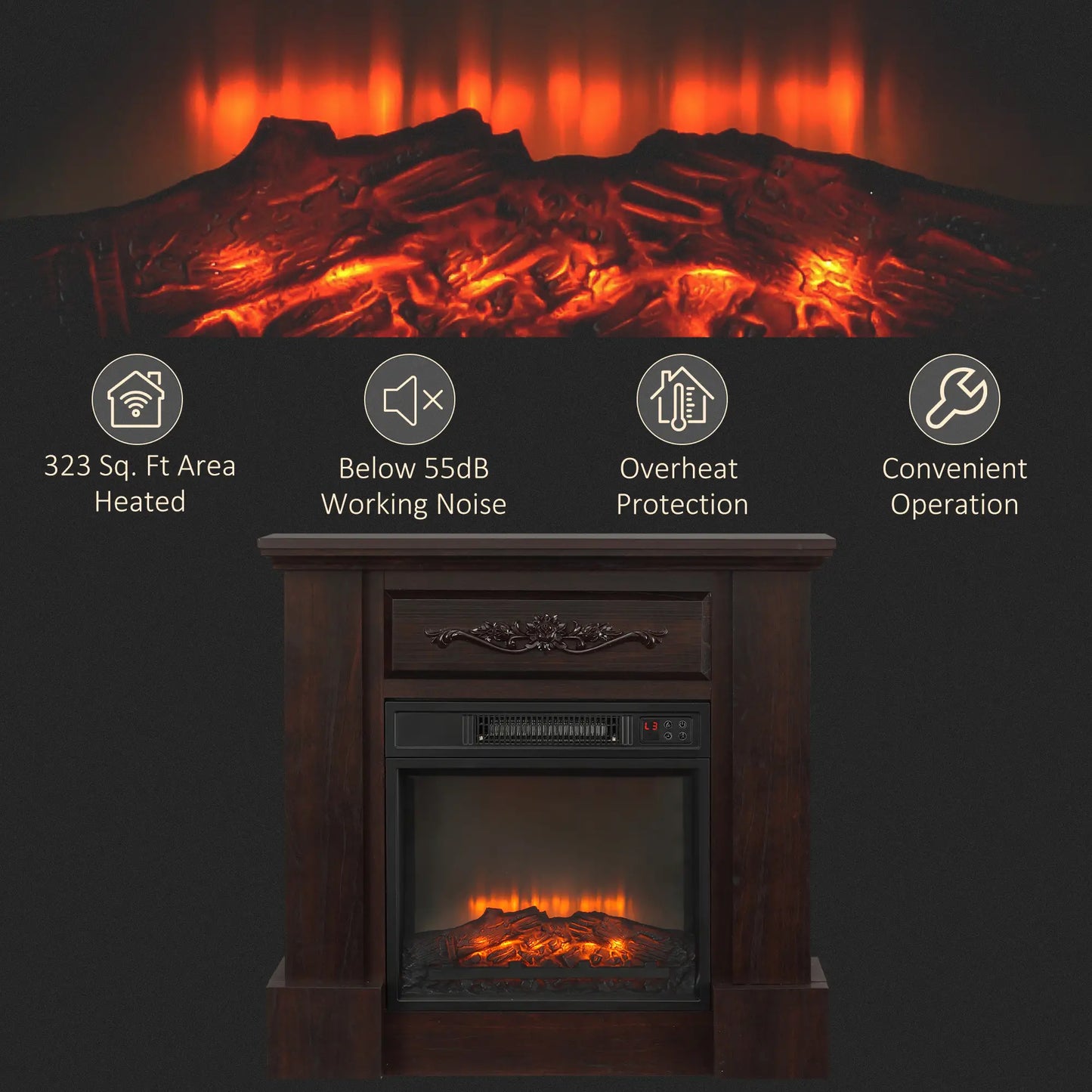 Rustic Ember Corner Hearth