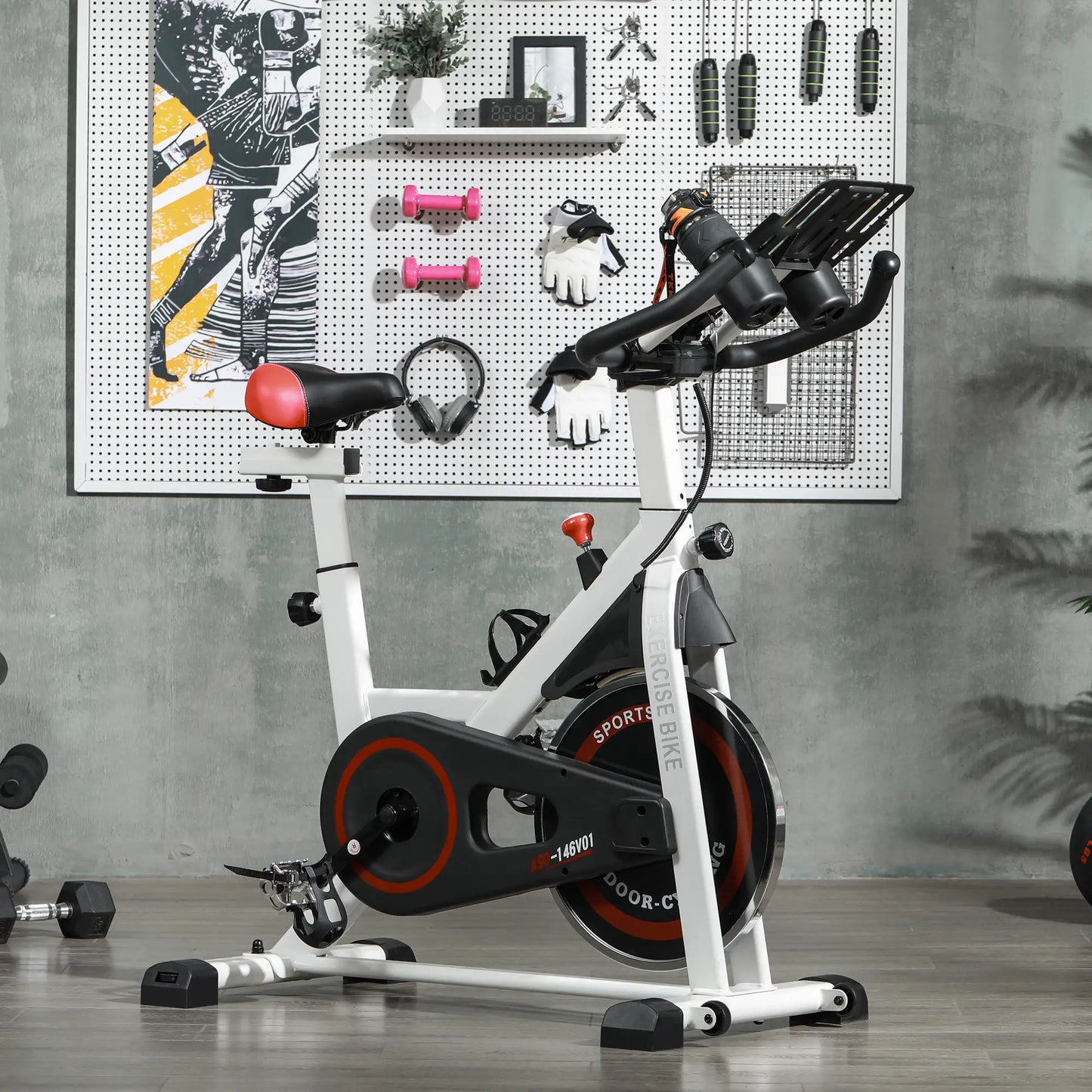 Indoor Cycle Trainer - White & Red