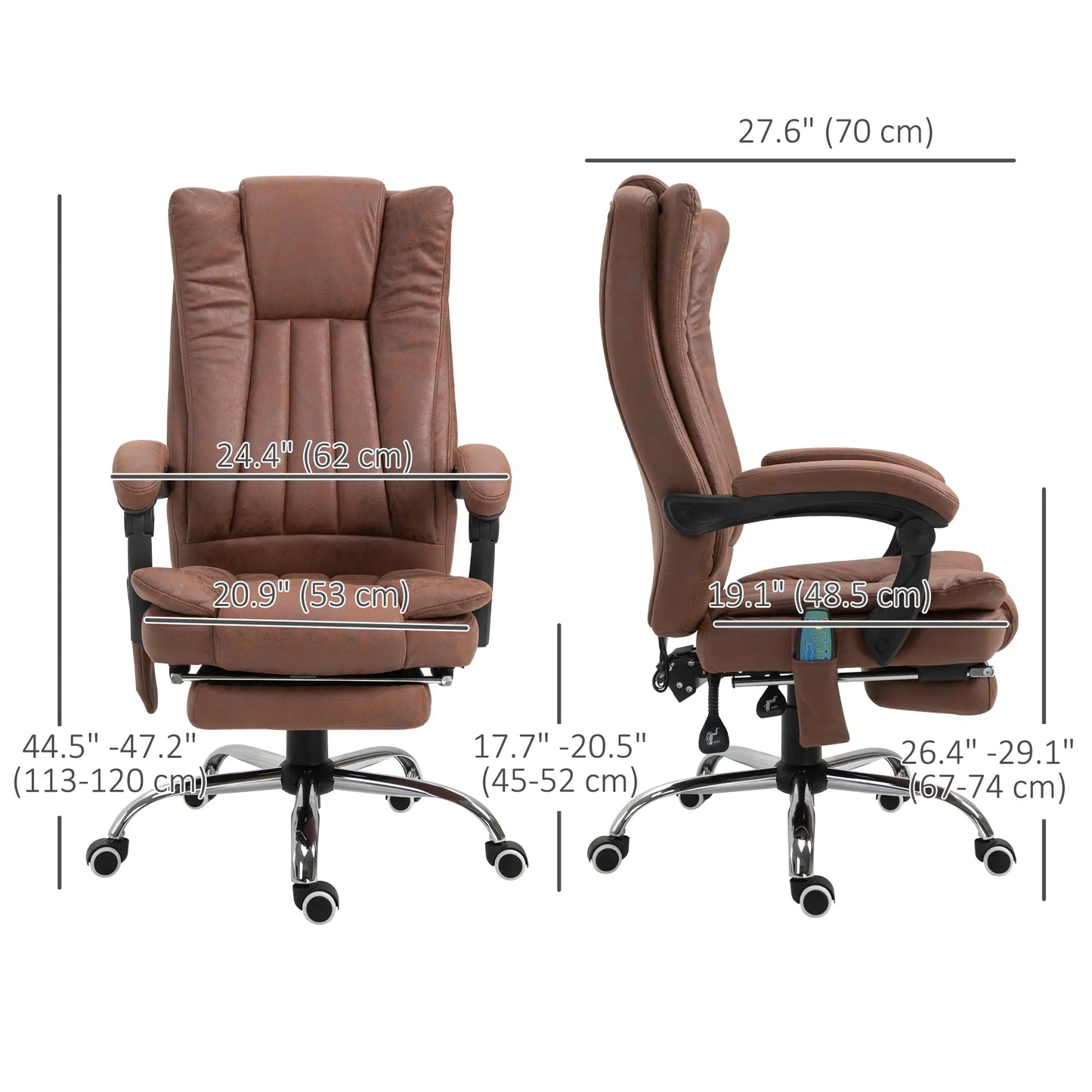 High Back PU Leather Executive Chair - Coffee