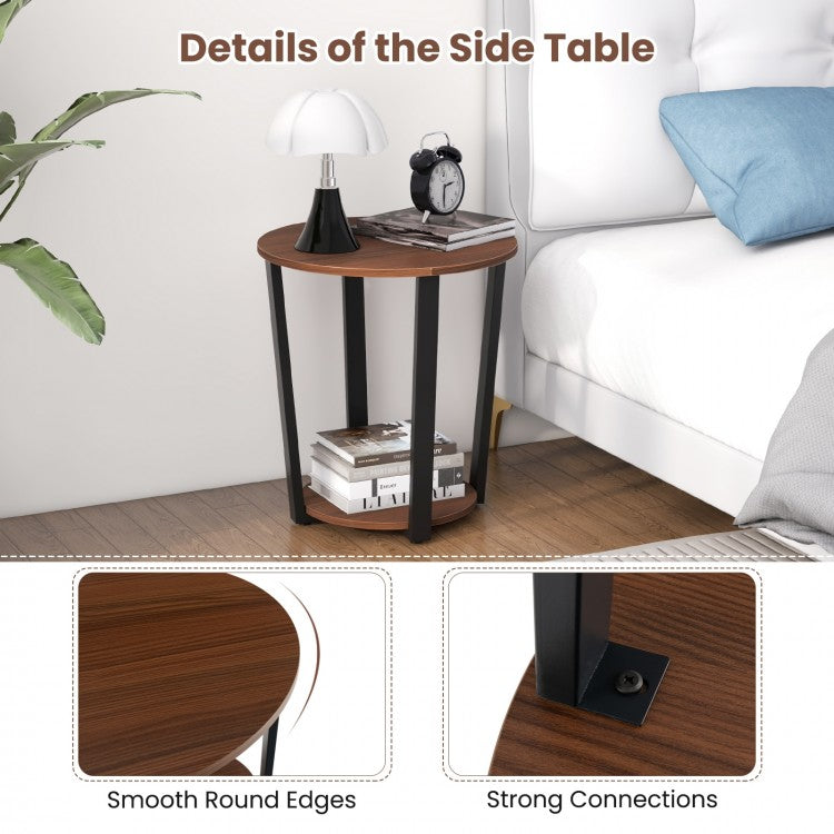 Round Side Table - Walnut