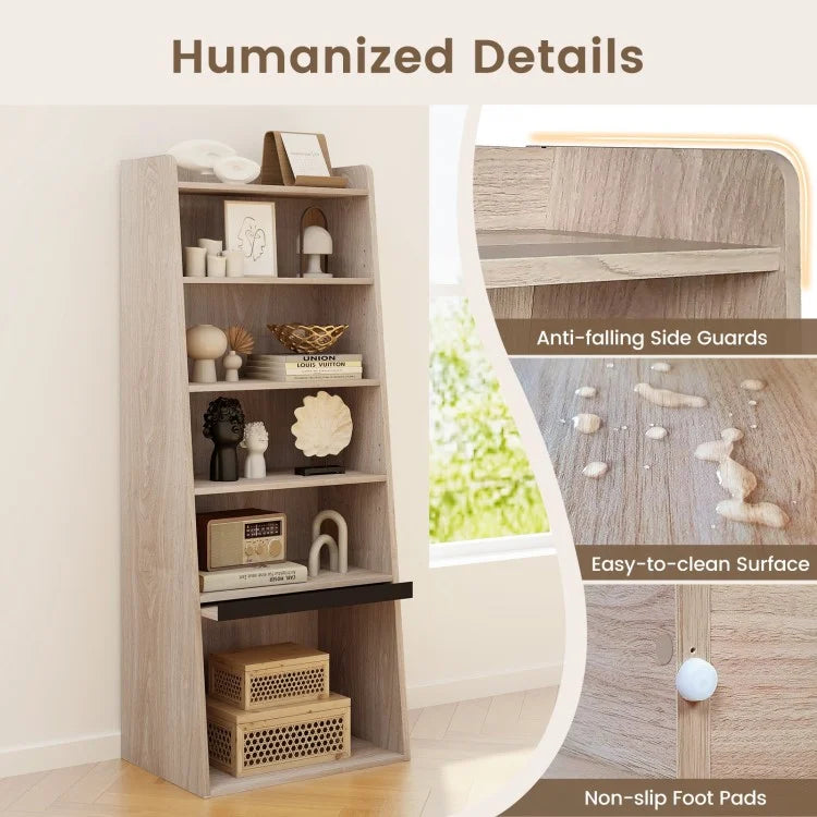 Stairway 6-Tier Bookcase - Natural