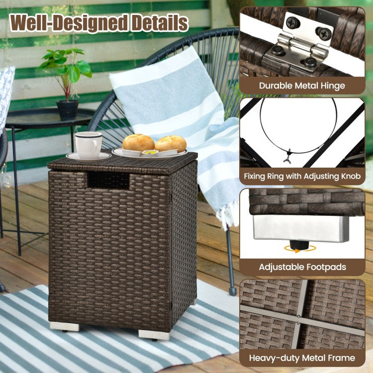 Rattan Gas Tank Enclosure - Brown