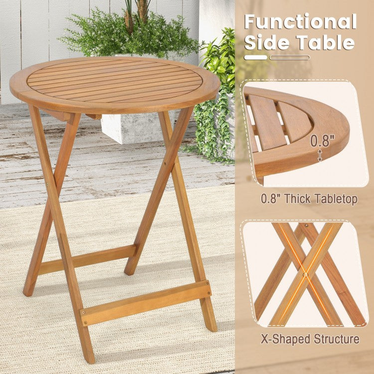 Acacia Bistro Folding Patio Trio