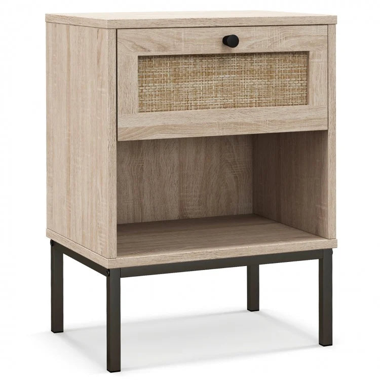 Modern Rattan Bedside Table