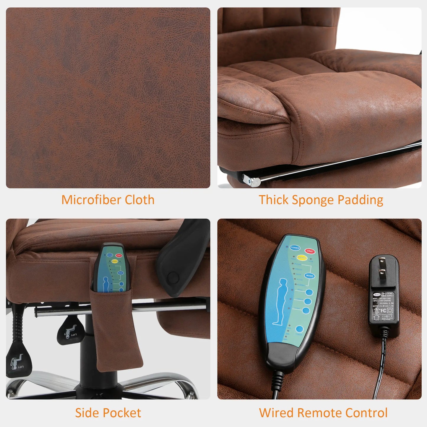 High Back PU Leather Executive Chair - Coffee
