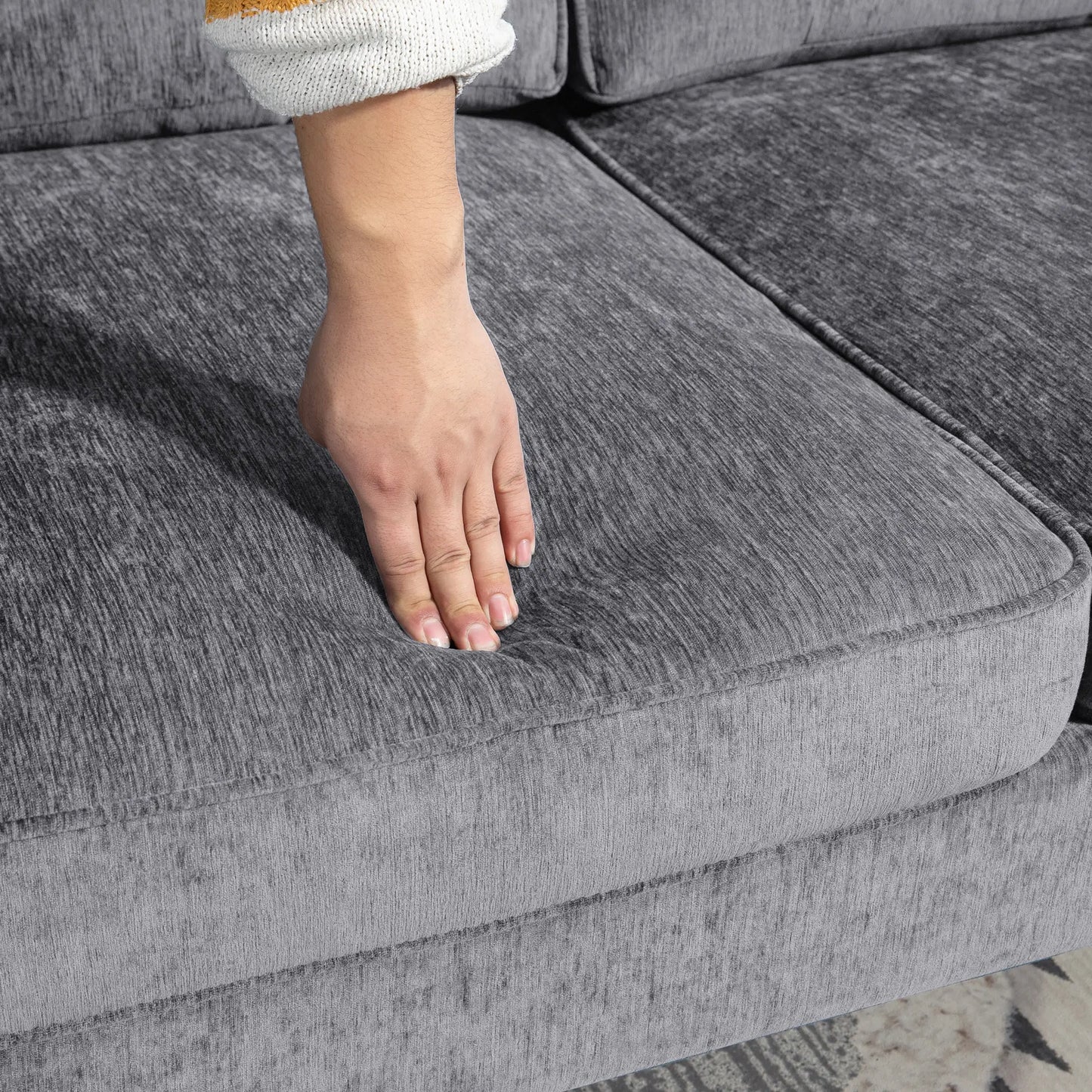 Right Chaise Couch - Grey