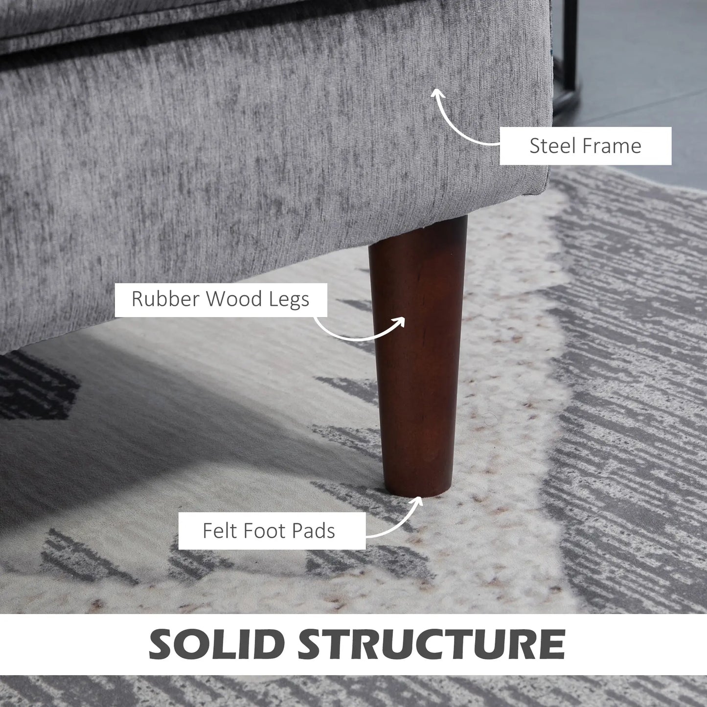 Right Chaise Couch - Grey