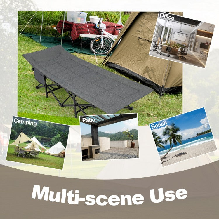 Traveler's Foldable Camping Cot - Gray