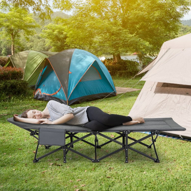 Traveler's Foldable Camping Cot - Gray