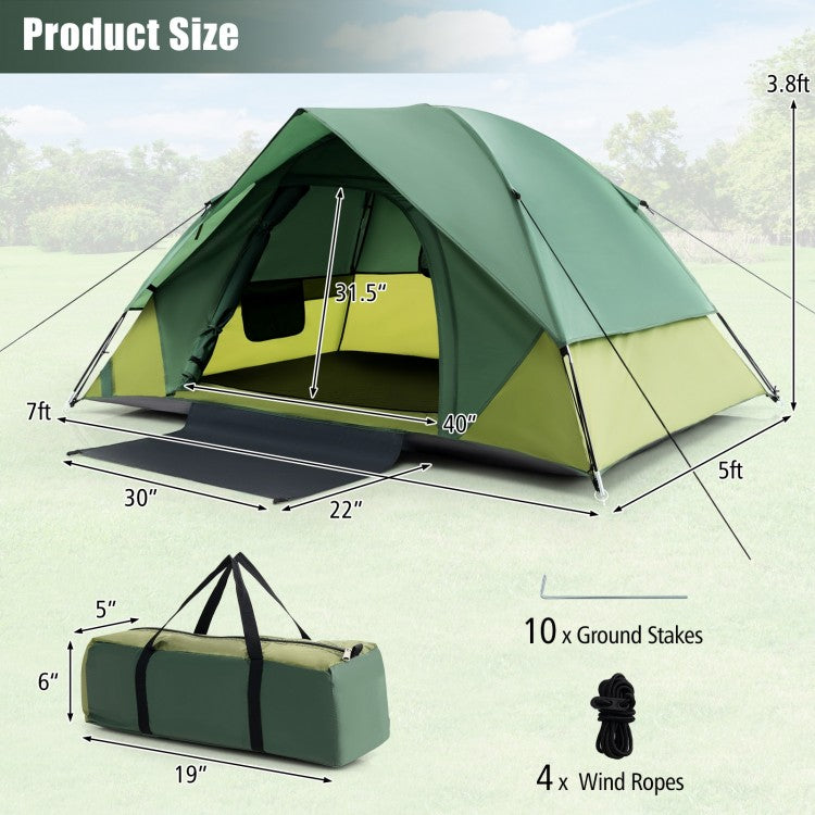 Green TwinEntry 2-Person Camping Tent