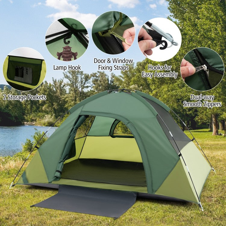 Green TwinEntry 2-Person Camping Tent