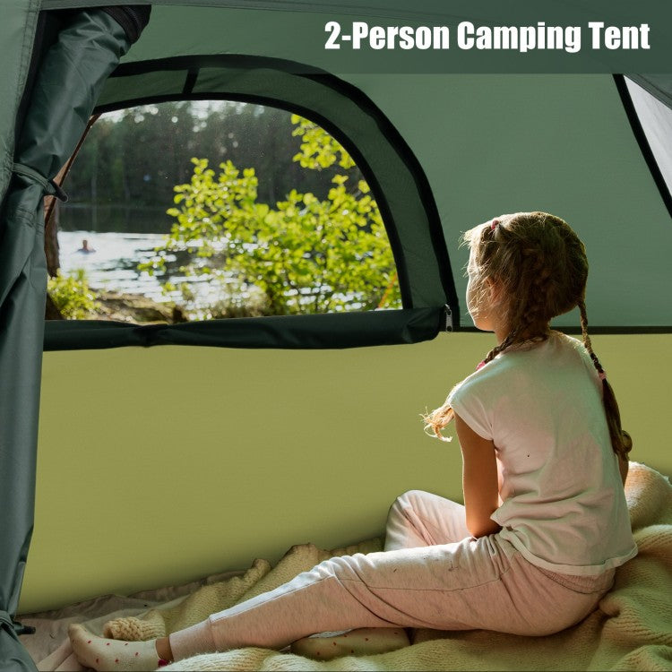 Green TwinEntry 2-Person Camping Tent