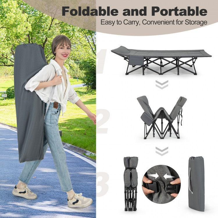 Traveler's Foldable Camping Cot - Gray