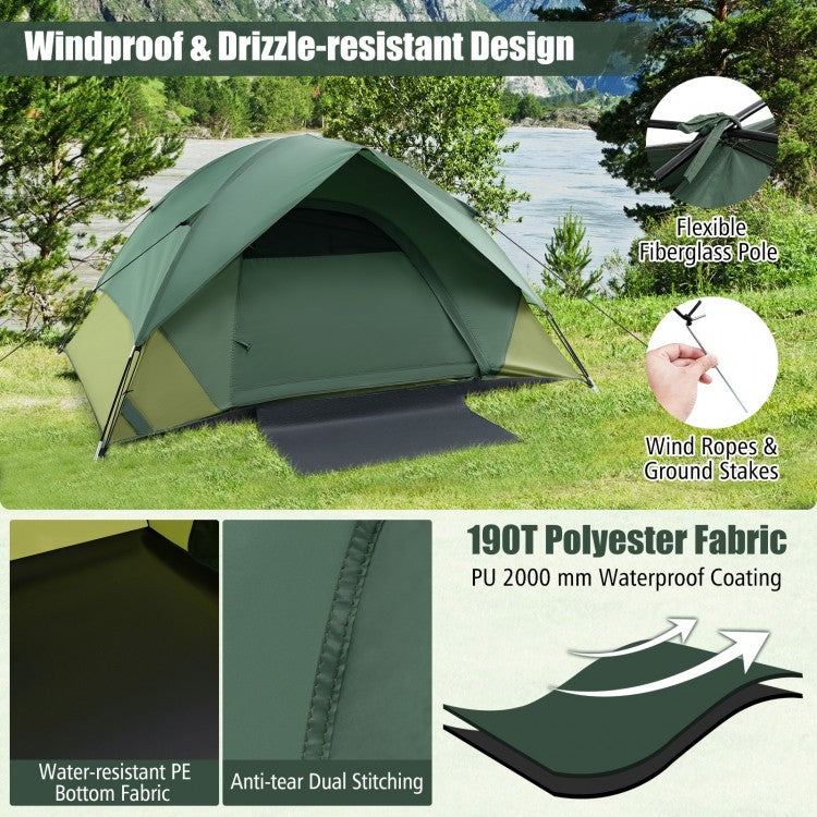 Green TwinEntry 2-Person Camping Tent