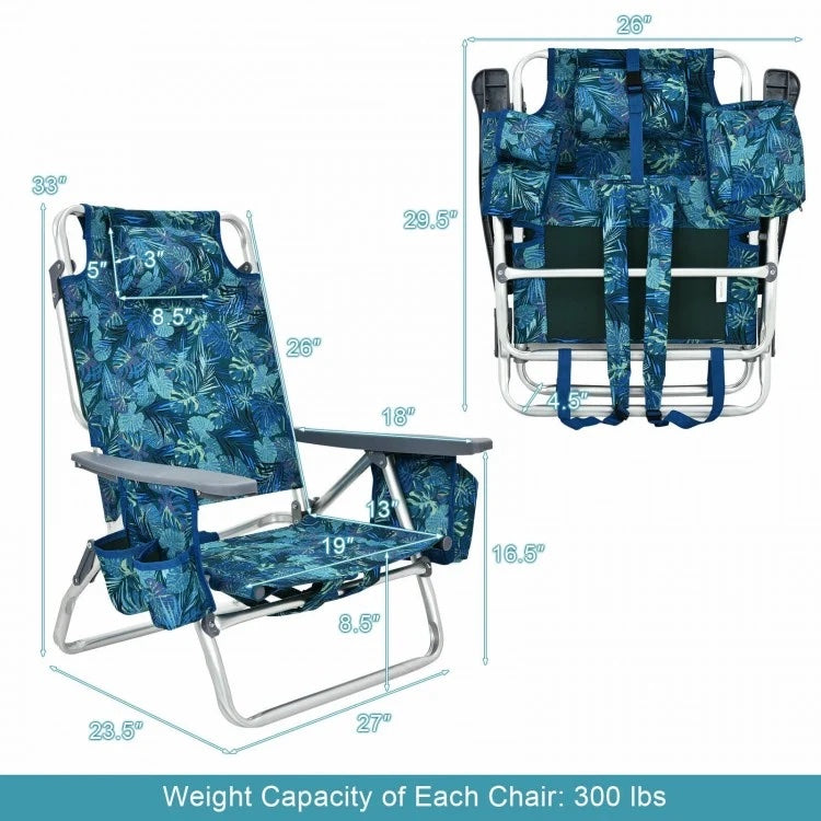 4-PC Oceanic Retreat Beach Chair Bundle