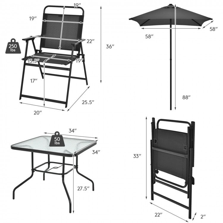 SlateHaven 6-Piece Patio Ensemble