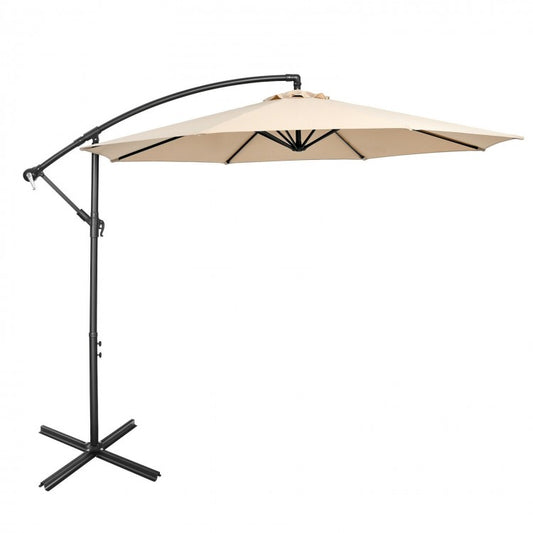 Beige 10' Tilting Cantilever Umbrella