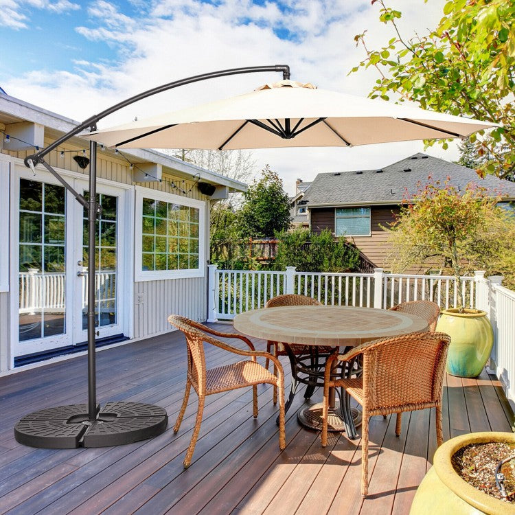 Beige 10' Tilting Cantilever Umbrella