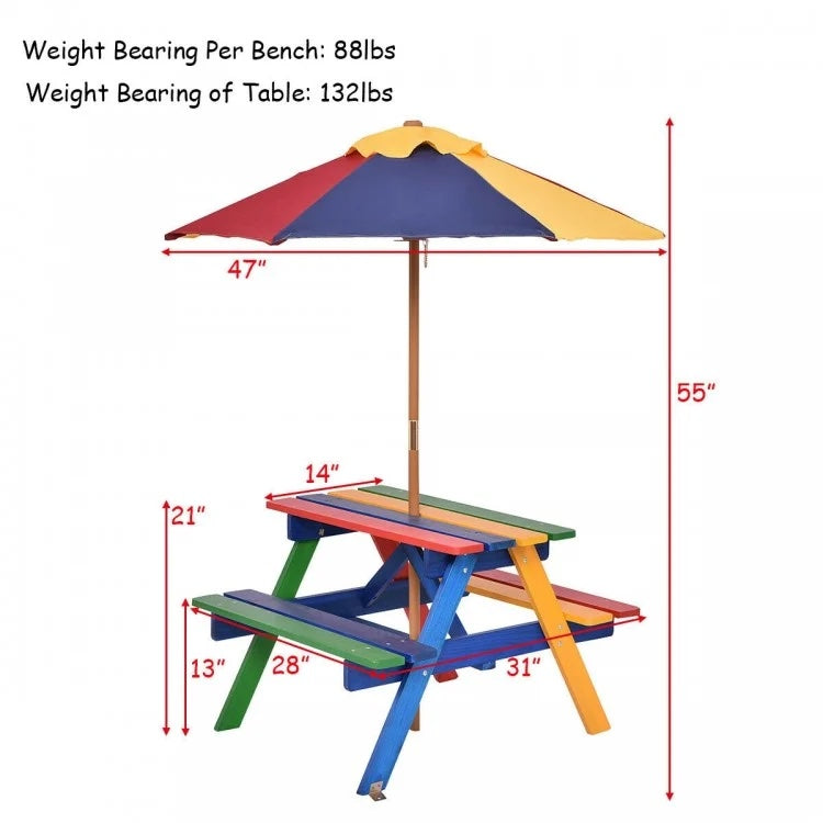 Multicolor Kids' Outdoor Table Set