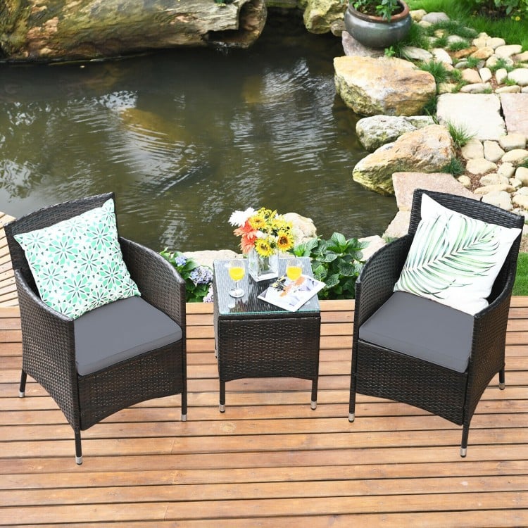 MistyMingle Outdoor Wicker Trio