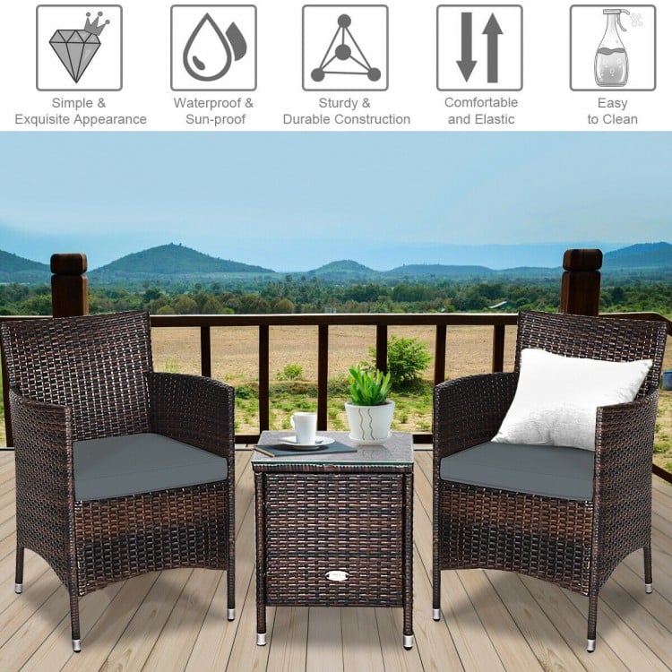 MistyMingle Outdoor Wicker Trio