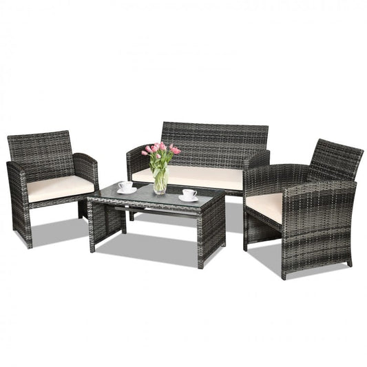 CoastalCharm Rattan Lounge Set