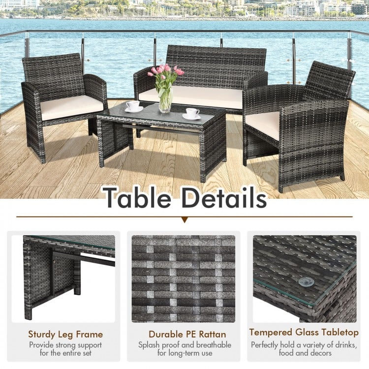 CoastalCharm Rattan Lounge Set