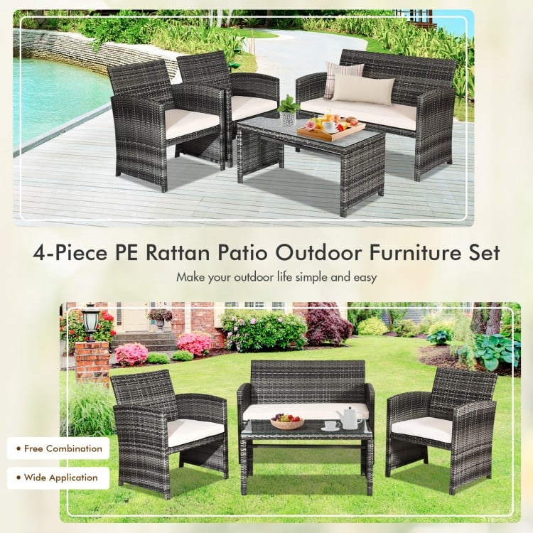 CoastalCharm Rattan Lounge Set