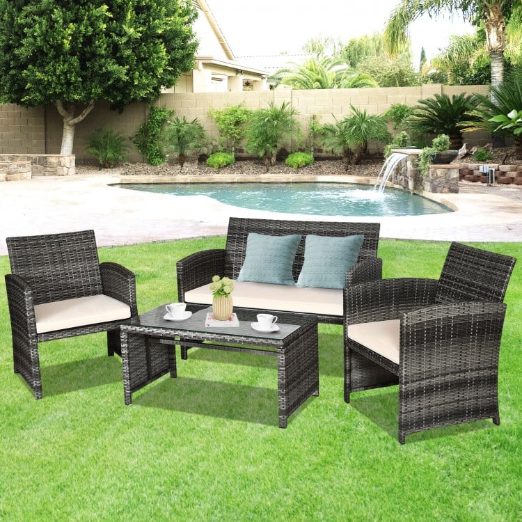 CoastalCharm Rattan Lounge Set