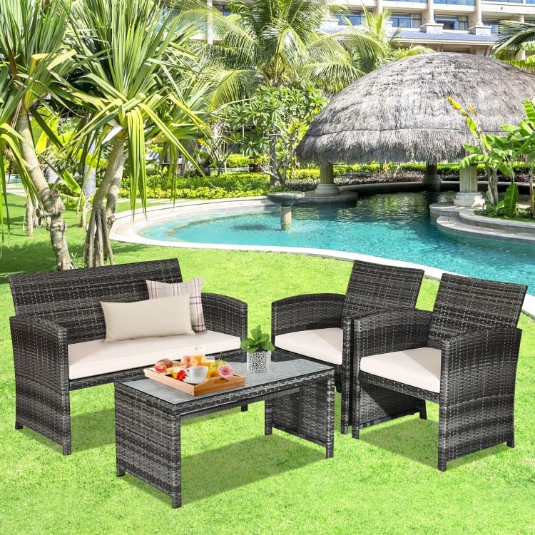 CoastalCharm Rattan Lounge Set