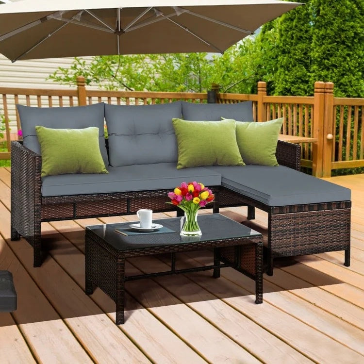 SlateCurve Rattan Corner Set